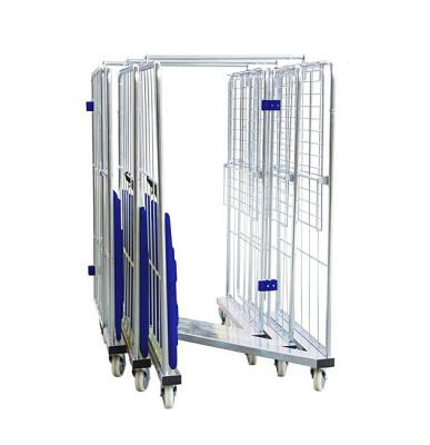 China China Manufacture Warehouse Collapsible Professional Roll Cage Small Folding Collapsible Rolling Cart for sale