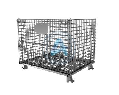 China Q235 Steel Industrial Customized Heavy Duty Galvanizedmaterial Handling Transport Metal Wire Mesh Pallet Stackable Welded Steel Cage for sale