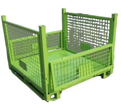 China Q235 Mesh Box Wire Cage Metal Steel Wire Mesh Pallet Container Cage Storage Pallet Basket Box Container for sale