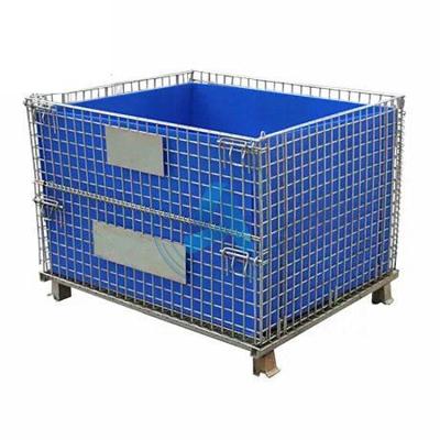 China Q235 Steel Wire Mesh Storage Cage Pallet Safe Cage Pallet Contain Safe Wire Mesh Storage Cage Pallet Container For Warehouse for sale