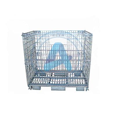 China Chinese Industrial Logistics Transport Warehouse Forklift Large Hot Dip Galvanized Folding Stacking Wire Cage Warehouse Storage Container for sale