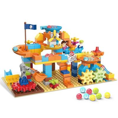 China DIY TOY Recommend Two-in-one assembling toy building blocks 178PCS Children's speed track building blocks DIY fun game slide for sale