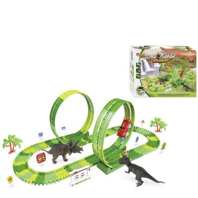 China Variety Assembled Track Toys Creative Children's Early Education DIY Electric Car152PCS Double Circle Slot Toy Fashion Dinosaur Track Toys for sale