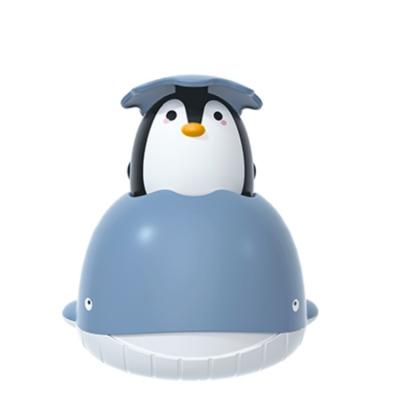 China Hot Selling Bath Toy Playing With Water Whale Blue Kids Bathroom Shower Head Buoyancy Cartoon Penguin Sprinkler Toy for sale