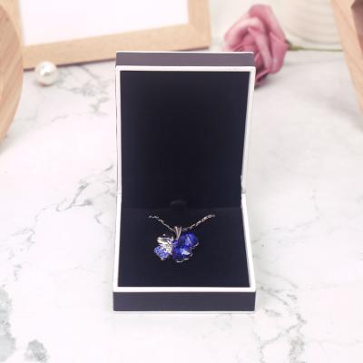 China Classic Special Black Paper Jewelry Display Box Velvet Lining Jewelry Packaging Display Pendant Storage Box for sale