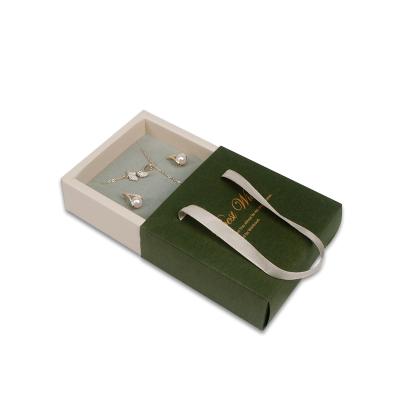 China Newest Wholesale Custom Logo Jewelry Packaging Drawer Box Earrings Necklace Cardboard Paper Jewelry Box for sale