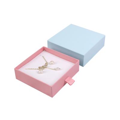 China Newest Good Quality Multicolor High-end Earring Necklace Paper Box Customized Logo Print Jewelry Box for sale