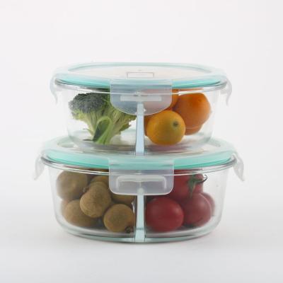 China Custom Made Sustainable Glass Food Storage Lunch Box Glass Food Box for sale