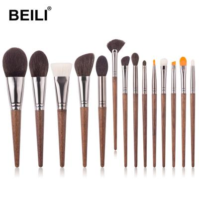 China Angular Blush BEILI Make Up Brushes Private Label Tools 14pcs Base Highlight Bar Beauty Luxury High Quality Cosmetic Set Brush Wholesale for sale