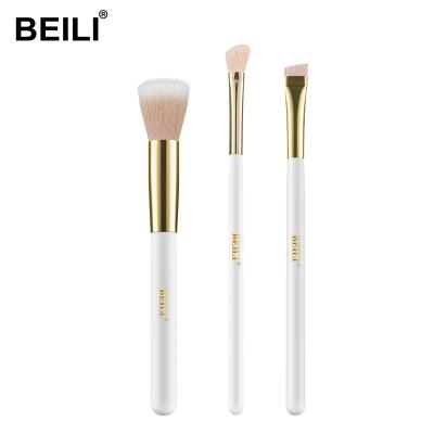 China BEILI High Quality Soft Professional 3pcs Make Up Brush Set Small Facial Flat Eye Angled Makeup Brush Set for sale