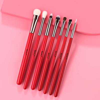 China BEILI 7PCS Professional Custom Logo Makeup Brush Private Label Eye Soft Makeup Brush Wholesale Red Skin-Friendly Brushes for sale