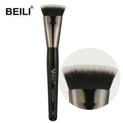 China Buying BEILI Hair Concealer Brush High Quality Makeup Brush Concealer Brush Hair Concealer Brush Single Flat Liquid Synthetic Wooden Handle Vegan for sale