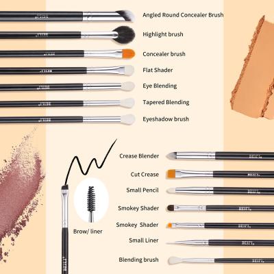 China BEILI 15 Pcs Skin-friendly Makeup Brushes Blend Goat Hair Eyeliner Brow Make Up Brush Eyeshadow Professional Fan Makeup Brushes for sale