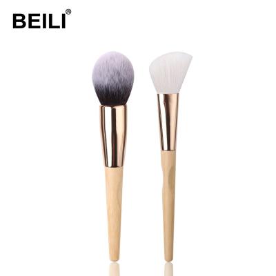 China Angular Blush BEILI Personalized Makeup Brush Set Low Moq Custom Make Up Brushes Cosmetics Sets 2Pcs Kit Private Label for sale