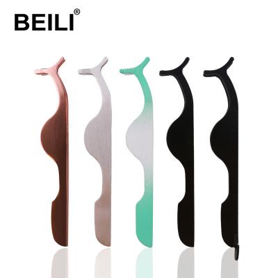 China BEILI Eyebrow New Logo Eyelash Applicator Eyelashes Tweezers Custom Made Personalized Highlights Tools for sale