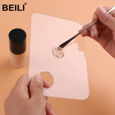 China New Arrival Eco-Friendly Private Label BEILI Clear Acrylic Make Up Foundation Hand Dish For Mixing Palette Or Nail Art Mixing Dish for sale