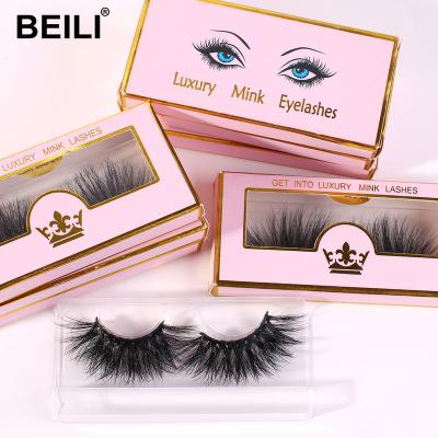 China BEILI 5D Mink Super Flexible Private Label Custom Colorful Packing Eyelashes Real Popular In World 25mm 100% Handmade False Eyelashes and Tools for sale