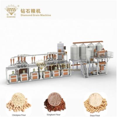 China Home grain processing line use rice bean maize mill small for cassava maize 50T/24H maize dry complete flour mill machine for sale