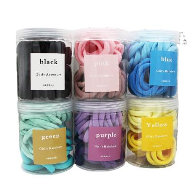 China Fashionable Women's Colorful Elastic Hair Bands Ponytail Scrunchie Bands Elastic Hairband Holder Shape Hair Accessories for sale