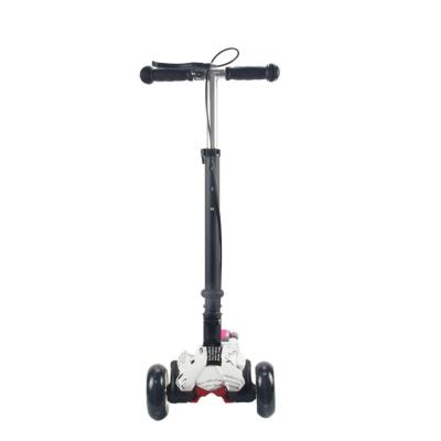 China Youth Three Wheel Flash PU Foldable Scooter With Handle Brake And Rear Suspension for sale