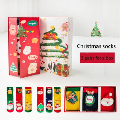 China 2021 Hot Christmas Sports Style Festival Socks Air Freshener Socks Kid Christmas Socks For Kids Gift Box for sale