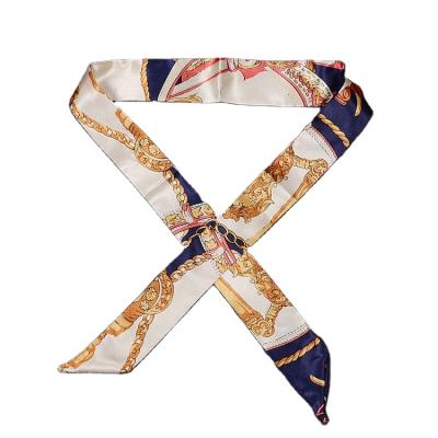 China Fashion\comfortable fluttering silk scarf\goods 2022 new long fashion narrow ribbon silk spring scarf and thin square neck autumn temperament scarf for sale