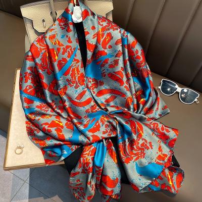 China Fashion\Comfortable Hot Selling Silk Scarves\Durable Summer Pattern Hijabs Ladies Scarf Sale Designer Luxury Women Silk Top Head Scarfs Long Styles for sale