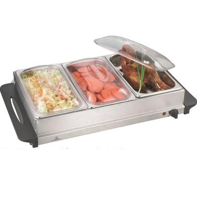 China Stainless steel#430 3*2.5L stainless steel electric hot food buffet warmer for sale