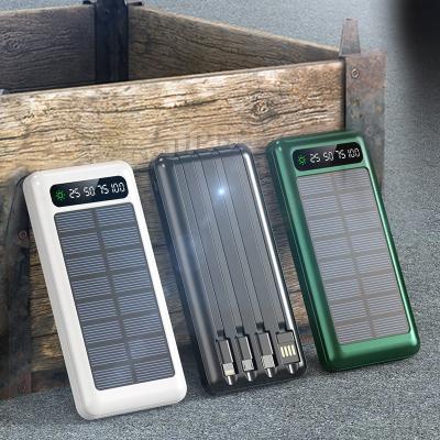 China 10W Rechargeable Bank, 10000mah Solar Panel Charger Powerbank Slim Portable Solar Power Power Bank Comes Cable For All Phones for sale