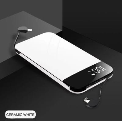 China 2021 Newly Listed Convenient Mini Power Bank 10000mah Power Chargers 3 In 1 Portable With Data Cable Small Ultra Thin Powerbank 10000mah for sale