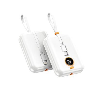 China With cable 10W, hot sale 10000mah universal port with cable power bank for sale