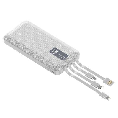 China High quality 10W 10000mah charging cable, four element cable power bank for sale