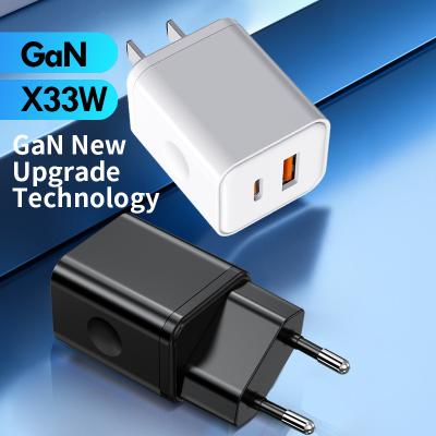 China UniversalÂ   Hot Sale Uk/eu/us Home Charger 18W 33W USB-A USB-c Gan Fast Charging Adapter Pd Portable Wall Charger for sale