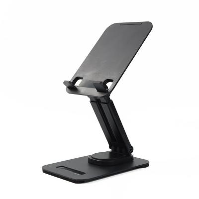 China Desktop Double Rod Support Metal Baseplate Adjustable High-grade Aluminum Alloy Mobile Phone Bracket Stand for sale