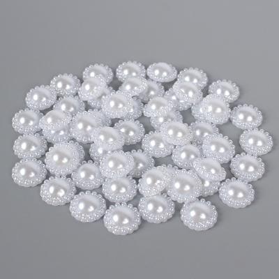 China Hot Selling Accessories Sunflower Shape Beads ABS White Grayish Imitation Pearl Loose Beads For Decoration for sale