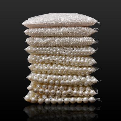 China DIY 4-16mm Pearl Beads ABS Loose Round Beads Craft For Fashion Jewelry Making White Beige DIY Garment Imitation Beads for sale