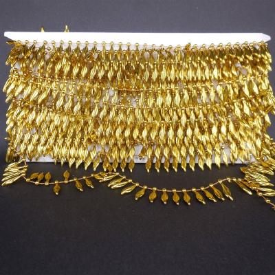 China Fashionable Wholesale Decorative Pearl Beads Necklace Leaf Shape Gold Plastic Beads For Clothing Accessories for sale