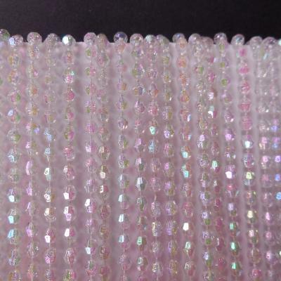 China DIY Shining 6mm Cut Faceted Beads AB Transparent Color Shining Plastic Beads For Jewelry Decoration for sale