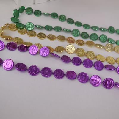 China DIY CRAFT coin plastic beads necklace shape wholesale beads for Mardi Gras Party for sale