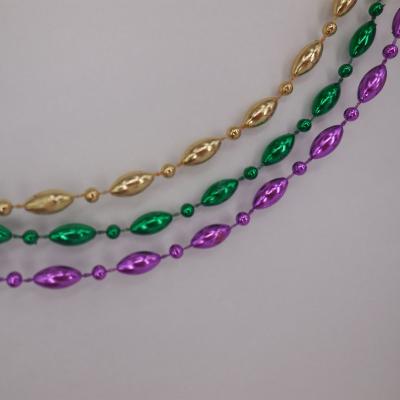 China Wholesale DIY CRAFT Rice Shape Beads Necklace Plastic Beads For Mardi Gras Party for sale