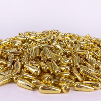 China Golden Decoration 8*20mm Water Drop Shaped Plastic Beads For DIY Decoration for sale