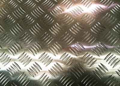 China 5052 5 Bar Tread Plate Aluminum Plate , Flat Aluminium Chequer Plate Flooring  for sale