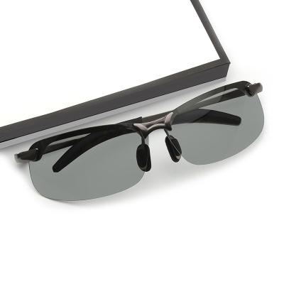 China Durable Metal Polarized Dark Driving Photochromic Glass Night Vision Sunglasses For Day And Night for sale