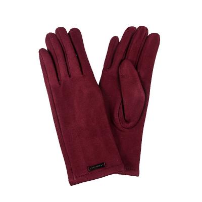 China Soft Leather New gloves for Ladies Fall/Winter plus fleece fashion warm suede touch screen windproof lovely outdoor cycling gloves for sale