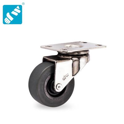 China 50mm Diameter Anti-Corrosion Swivel Gray Polyurethane On Black PP Furniture Wheel Caster for sale