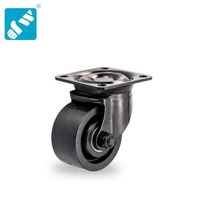 China 3 Inch Overall High Pivot Lowest Heavy Duty Machine Moving 75mm Black Fiberglass Nylon Wheels for sale