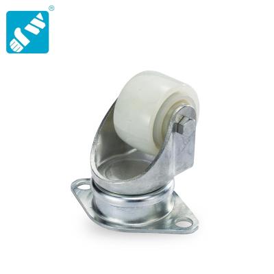 China Abrasion Resistant 250kg Loads Swivel Plate Top Mount Wheels White Nylon Air Cargo Caster Manufacturer for sale