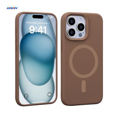 China Magnetic Magsafe Liquid Silicone Mobile Phone Case For IPhone 16 15 14 Pro Max for sale