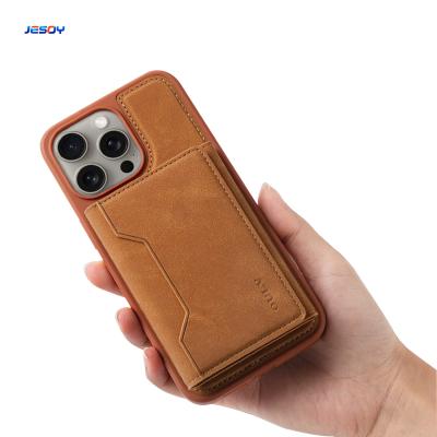 China Customizable Leather Phone Case Magnetic Shockproof For IPhone And Samsung for sale