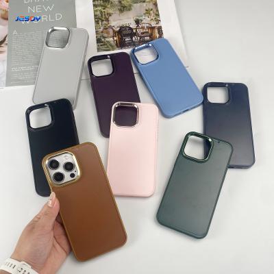 China Back Cover 1mm Depth Groove Phone Case Metal Frame Key Inlay Leather Wood Velvet for sale